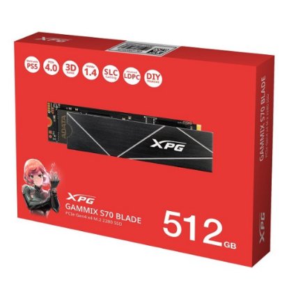 SSD 512GB ADATA Gammix S70 Blade, 7200/2600 MB/s, crni