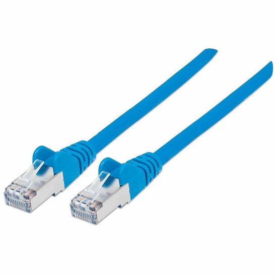 Kabel INTELLINET, patch CAT6a, S/FTP, plavi, 0.5m