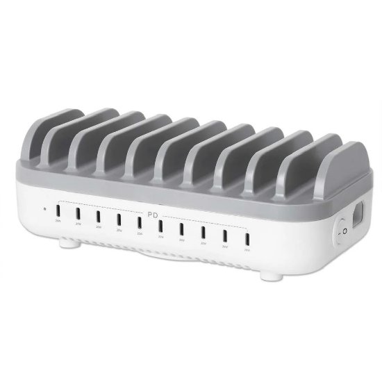 USB-C punjač MANHATTAN, 10x USB-C, 200W, PD 3.0