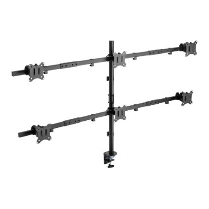 Stalak za monitor SBOX LCD-352/6-2, stolni, do 32", za 6 monitora, crni