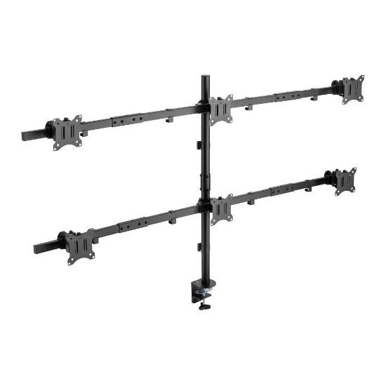 Stalak za monitor SBOX LCD-352/6-2, stolni, do 32", za 6 monitora, crni