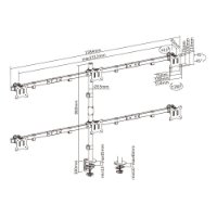 Stalak za monitor SBOX LCD-352/6-2, stolni, do 32", za 6 monitora, crni