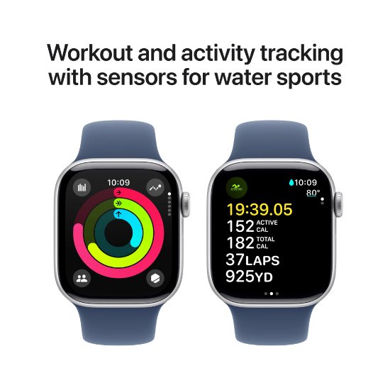 Pametni sat APPLE Watch S10 GPS, 42mm Silver Alu Case with Denim Sport Band - M/L
