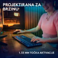Tipkovnica LOGITECH Gaming G915 X Tactile, RGB, mehanička, US Layout, USB, crna