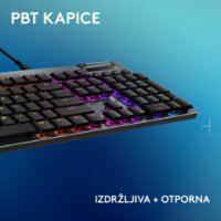 Tipkovnica LOGITECH Gaming G915 X Tactile, RGB, mehanička, US Layout, USB, crna