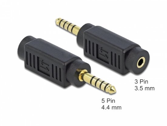 Adapter DELOCK 3.5mm (Ž) na 4.4mm (M), crni