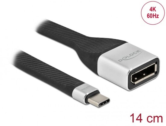 Kabel DELOCK, USB-C (M) na DisplayPort (Ž), DP Alt, 4k, 60 Hz, 14cm
