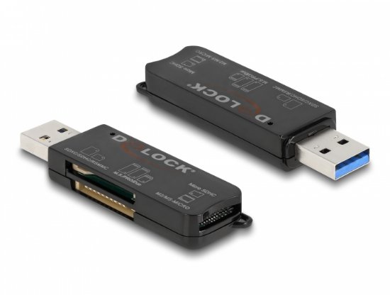 Čitač memorijskih kartica DELOCK za SD/MicroSD/MS, USB-A