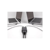 Razdjelnik DELOCK, USB-A switch, 4 uređaja na 2 PC-a, crni