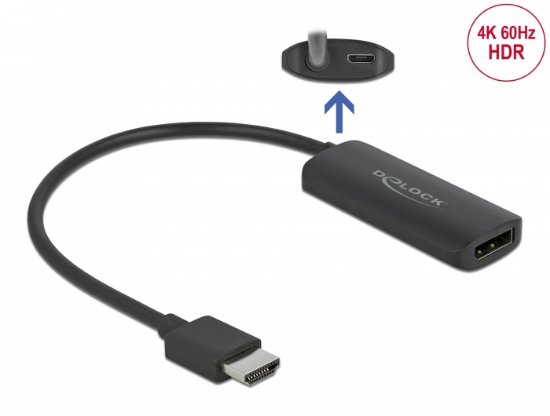 Adapter DELOCK, HDMI (M) na Display Port (Ž), 4K 60Hz