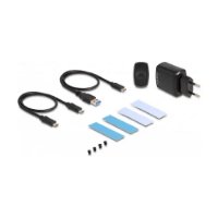 Eksterno kućište DELOCK, 2x M.2 NVMe PCIe - USB-C, aluminijsko kućište, crno