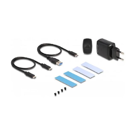 Eksterno kućište DELOCK, 2x M.2 NVMe PCIe - USB-C, aluminijsko kućište, crno
