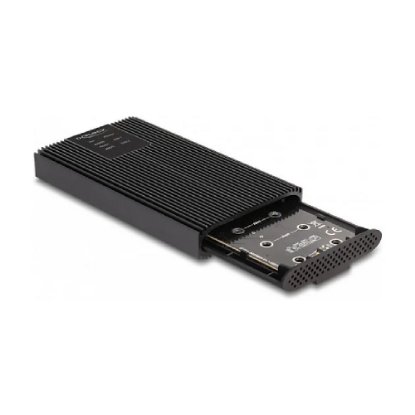 Eksterno kućište DELOCK, 2x M.2 NVMe PCIe - USB-C, aluminijsko kućište, crno