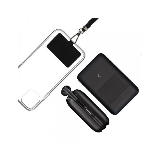 Set bežične slušalice KSIX Halley in-ear, bluetooth, USB-C, sa Powerbank 5000 mAh, crne