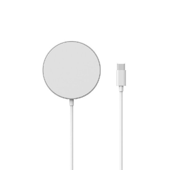 Bežični punjač KSIX MagniBoost, 15W, bežično, Apple MagSafe, USB-C, bijeli