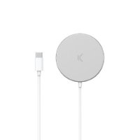 Bežični punjač KSIX MagniBoost, 15W, bežično, Apple MagSafe, USB-C, bijeli