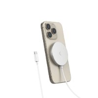 Bežični punjač KSIX MagniBoost, 15W, bežično, Apple MagSafe, USB-C, bijeli