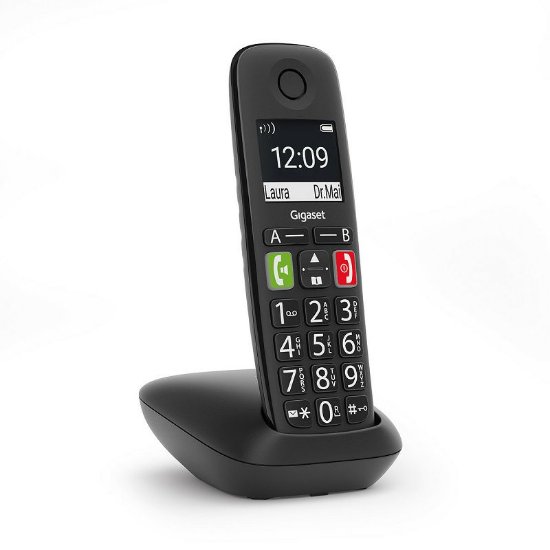 Telefon GIGASET E290, bežični, crni