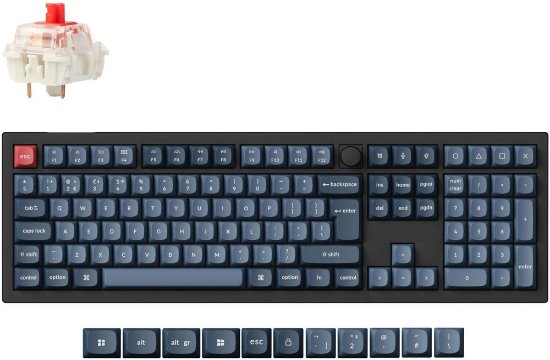 Tipkovnica KEYCHRON V6 Max, mehanički prekidači, BT, USB, QWERTY UK, crna