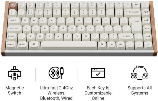 Tipkovnica Keychron K2H-Q1-UK  RGB, bijela