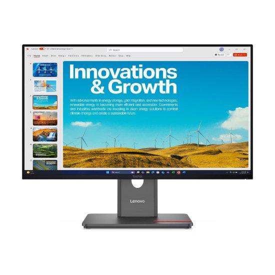 Monitor 24" LENOVO ThinkVision P24QD-40, 64B1GAT1EU, QHD, IPS, 300 cd/m2, 4 ms, 120 Hz, DisplayPort, HDMI USB-C, pivot, crni