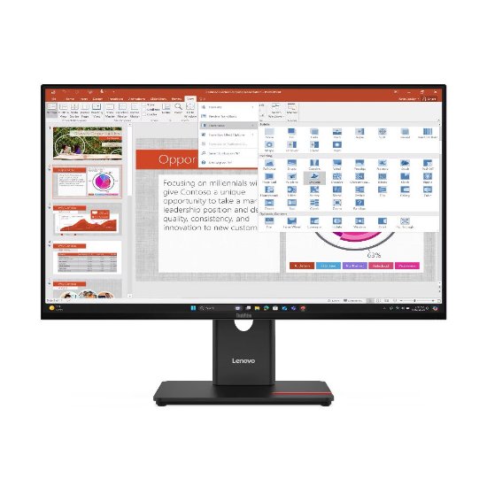 Monitor 27" LENOVO ThinkVision T27-40, 64A5MAT6EU, FHD, IPS, 300cd/m2, 4ms, 120 Hz, DisplayPort, HDMI USB-C, pivot, crni