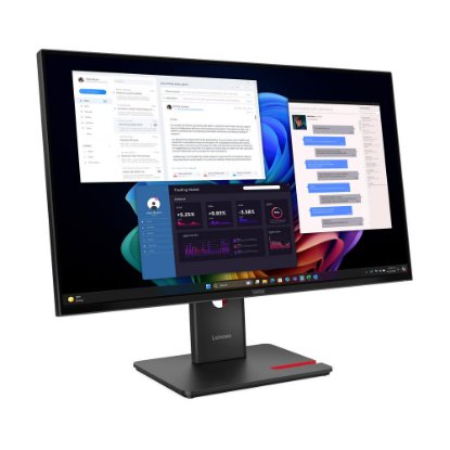 Monitor 27" LENOVO ThinkVision T27UD-40, 64AFGAT2EU, UHD, IPS, 350 cd/m2, 4 ms, 60 Hz, DisplayPort, HDMI, USB-C, pivot, crni