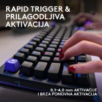 Tipkovnica LOGITECH Gaming G512 X 75, linear switch, RGB, mehanička, US Layout, USB, crna