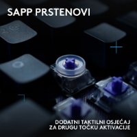 Tipkovnica LOGITECH Gaming G512 X 75, tactile switch, RGB, mehanička, US Layout, USB, crna