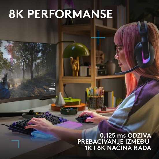 Tipkovnica LOGITECH Gaming G512 X 75, linear switch, RGB, mehanička, US Layout, USB, crna