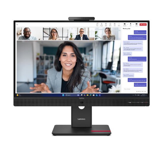 Monitor 27" LENOVO ThinkVision T27QD-4V, 64B8UAT1EU, QHD, IPS, 350 cd/m2, 4 ms, 120 Hz, DisplayPort, HDMI USB-C, pivot, kamera, zvučnici, crni