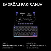 Tipkovnica LOGITECH Gaming G512 X 75, tactile switch, RGB, mehanička, US Layout, USB, crna