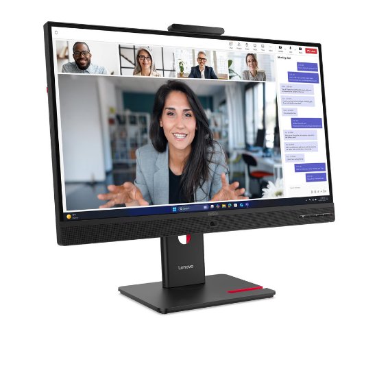 Monitor 27" LENOVO ThinkVision T27QD-4V, 64B8UAT1EU, QHD, IPS, 350 cd/m2, 4 ms, 120 Hz, DisplayPort, HDMI USB-C, pivot, kamera, zvučnici, crni