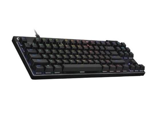 Tipkovnica LOGITECH Pro X TKL Rapid, mehanička, tactile, RGB, US Layout, USB, crna