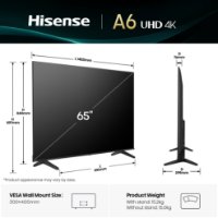 LED TV 65" HISENSE 65A6Q, Smart TV, 4K UHD, DVB-T2/C/S2, USB, Wi-Fi, BT, crni - energetski razred E