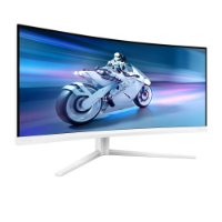Gaming monitor 34" PHILIPS 34M2C5501A, UWQHD, VA, 180Hz, 1ms, 300cd/m2, FreeSync, zakrivljeni, zvučnici, bijeli
