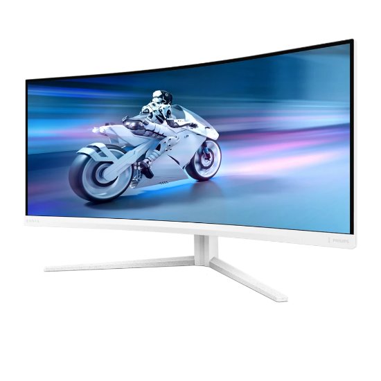 Gaming monitor 34" PHILIPS 34M2C5501A, UWQHD, VA, 180Hz, 1ms, 300cd/m2, FreeSync, zakrivljeni, zvučnici, bijeli