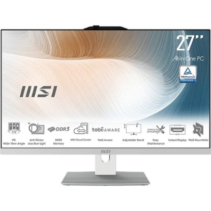 Računalo AiO MSI Modern AM272P 1M / Core 5 120U, 16 GB, 512GBSSD, Intel Graphics, 27" FHD, Windows 11 , bijelo