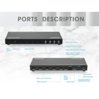 Razdjelnik MANHATTAN, 4x HDMI in, 1x HDMI out, 4-port, 4K@30Hz, multiviewer switch, crni