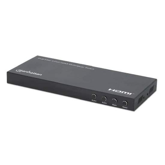 Razdjelnik MANHATTAN, 4x HDMI in, 1x HDMI out, 4-port, 4K@30Hz, multiviewer switch, crni