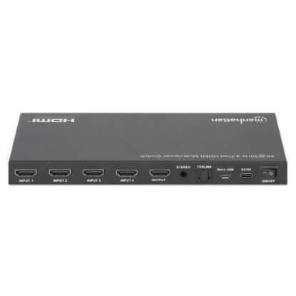 Razdjelnik MANHATTAN, 4x HDMI in, 1x HDMI out, 4-port, 4K@30Hz, multiviewer switch, crni