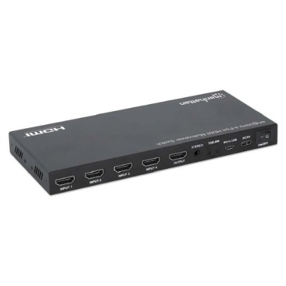 Razdjelnik MANHATTAN, 4x HDMI in, 1x HDMI out, 4-port, 4K@30Hz, multiviewer switch, crni