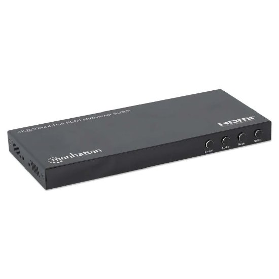 Razdjelnik MANHATTAN, 4x HDMI in, 1x HDMI out, 4-port, 4K@30Hz, multiviewer switch, crni