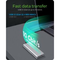 Eksterno kućište ICY BOX IB-1817Ma-C31, M.2 NVMe SSD, USB-C, srebrno