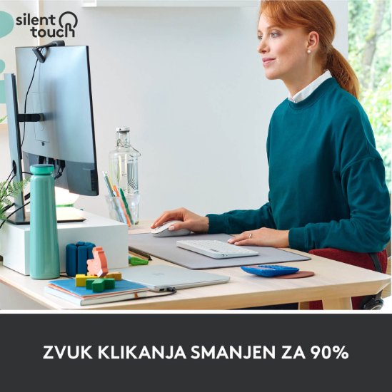 Miš LOGITECH M650, bežični, optički, 4000dpi, USB, BT, bijeli