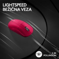 Miš LOGITECH Pro X Superlight 2, bežični, optički, 32000dpi, rozi, USB