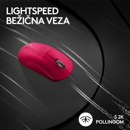 Miš LOGITECH Pro X Superlight 2, bežični, optički, 32000dpi, rozi, USB