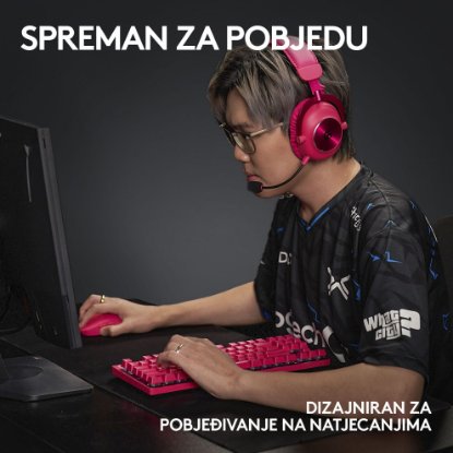 Miš LOGITECH Pro X Superlight 2, bežični, optički, 32000dpi, rozi, USB