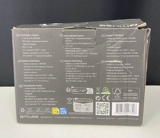 OPEN BOX - Prijenosni radio uređaj MUSE M-051R, crni