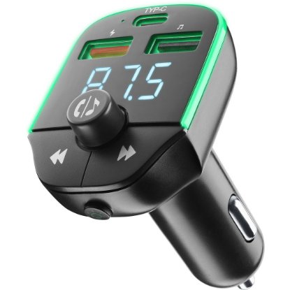 FM transmiter CELLULARLINE FM TRANSMITTER, BT, 12/24 V, 2xUSB, 1xUSB-C, crni